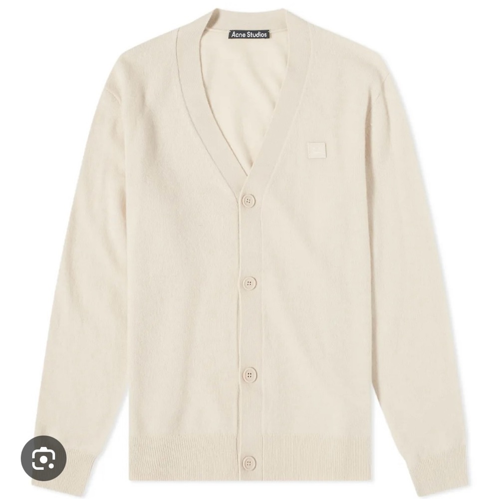 Acne Cream Cardigan Sweater Timeless Knit Design